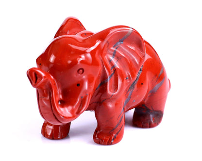Nicedony 2.4" Red Jasper Hand Carved Crystal Elephant Sculpture - View 18
