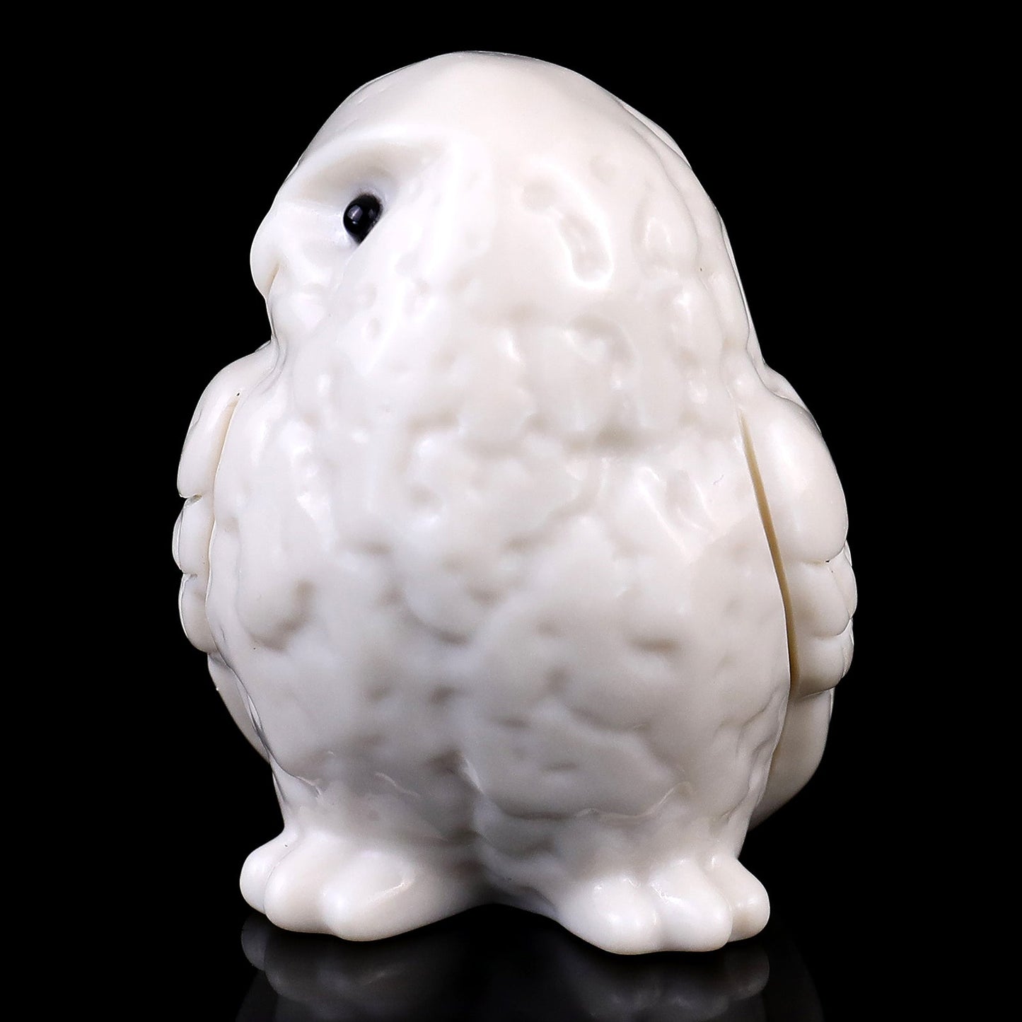 Nicedony 2.4" White Jade Hand Carved Crystal Owl Sculpture - View 2