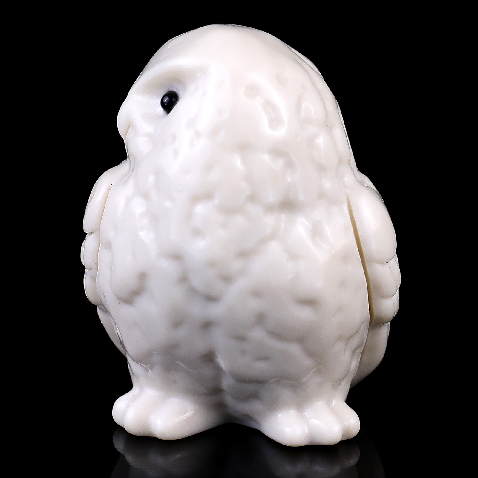 Nicedony 2.4" White Jade Hand Carved Crystal Owl Sculpture - View 2