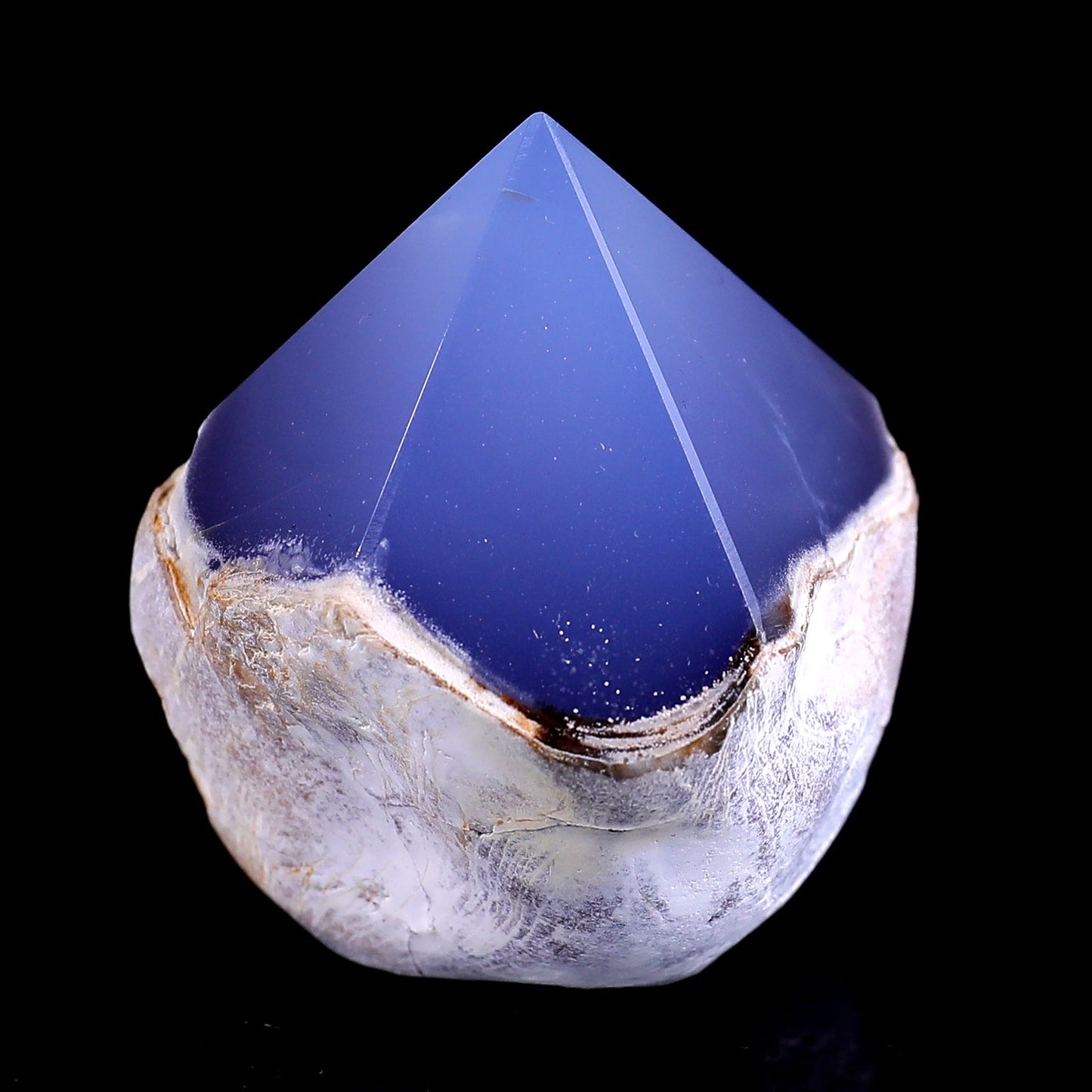 Nicedony 2.5" Blue Chalcedony Hand Carved Crystal Polished Point