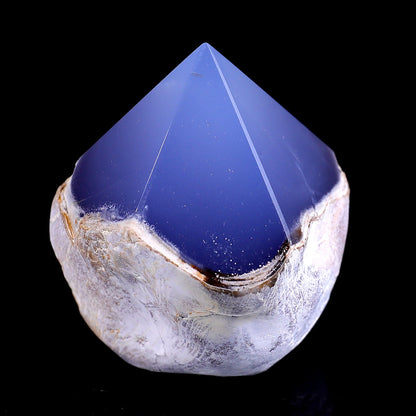 Nicedony 2.5" Blue Chalcedony Hand Carved Crystal Polished Point