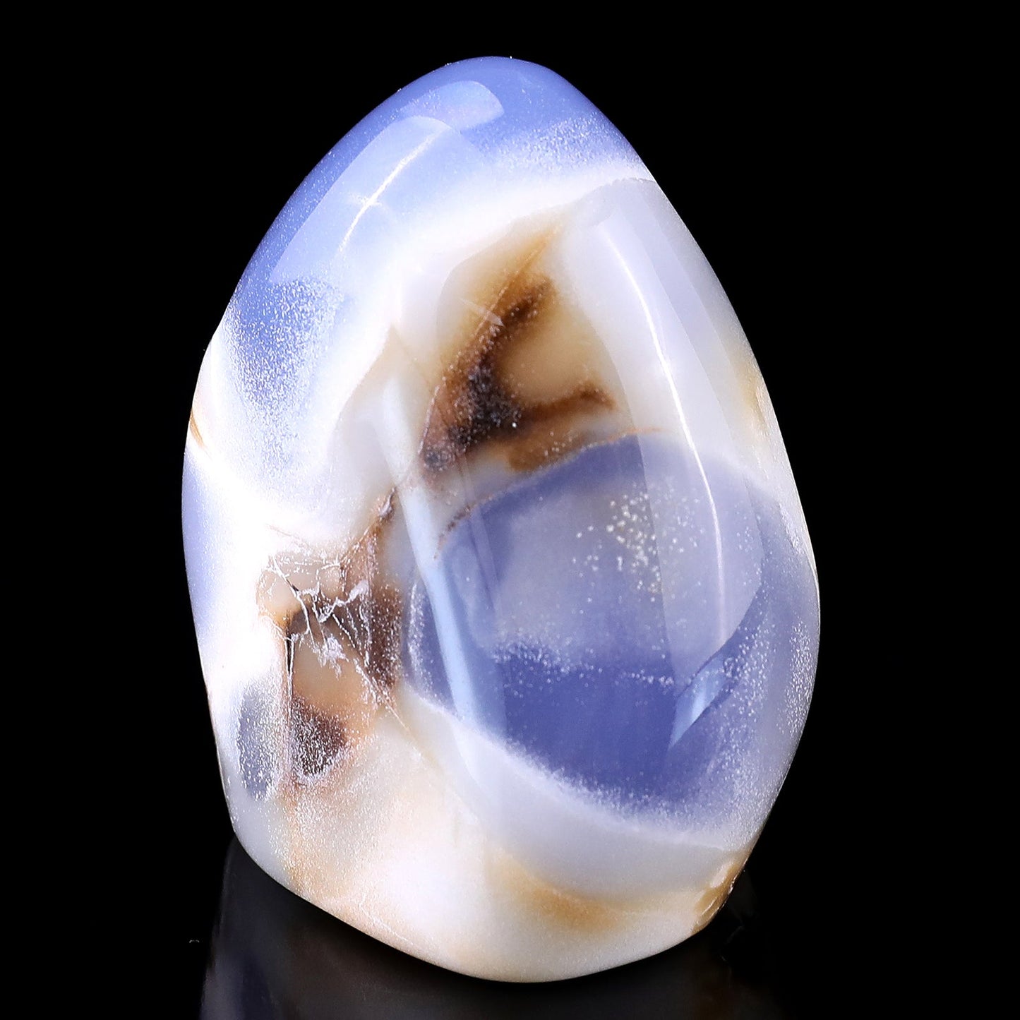 Nicedony 2.5" Blue Chalcedony Hand Carved Crystal Polished Stone - View 6