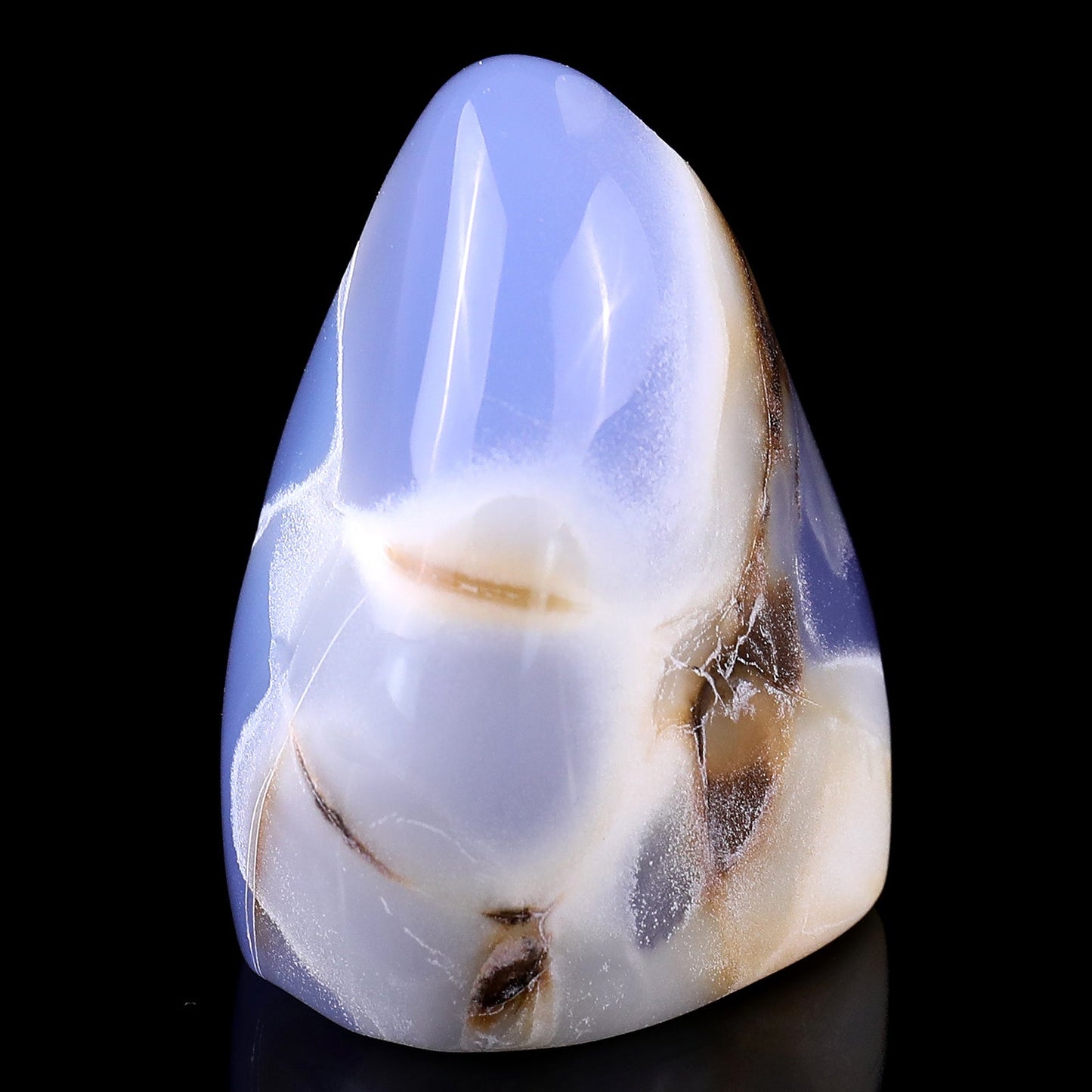 Nicedony 2.5" Blue Chalcedony Hand Carved Crystal Polished Stone - View 2