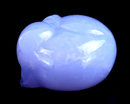 Nicedony 2.5" Blue Chalcedony Hand Carved Crystal Sleepy Cat Sculpture - View 6