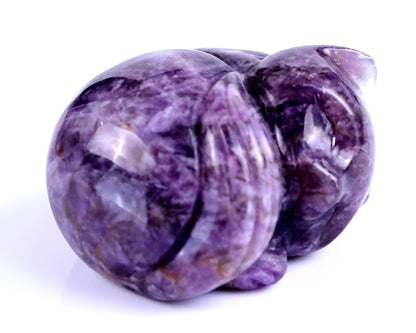 Nicedony 2.5" Dream Amethyst Hand Carved Crystal Sleepy Cat Sculpture - View 2