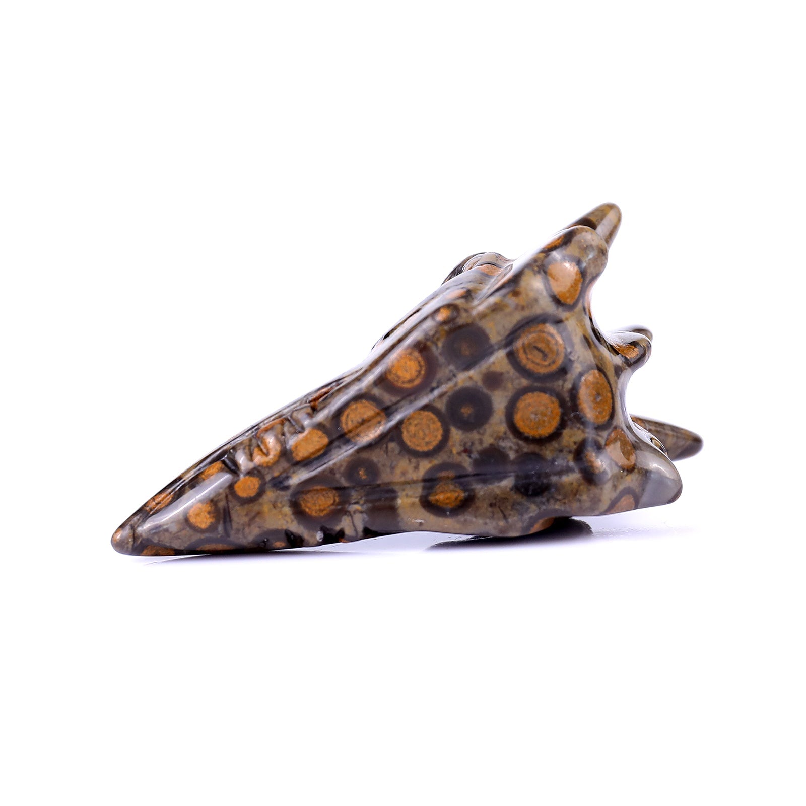 Nicedony 2.5" Leopard Skin Jasper Hand Carved Phoenix Skull Sculpture - View 6