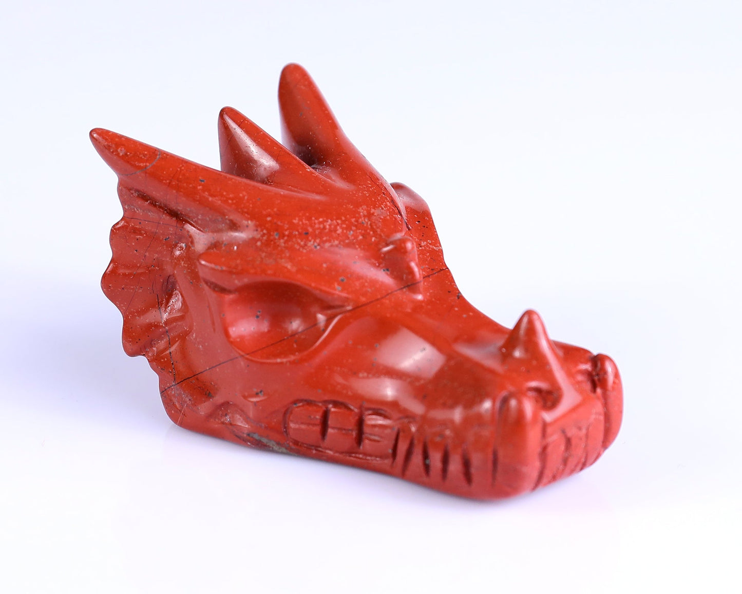 Nicedony 2.5" Red Jasper Hand Carved Crystal Dragon Skull Sculpture - View 9