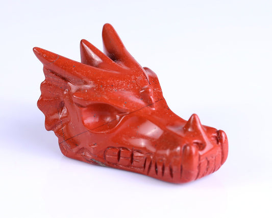 Nicedony 2.5" Red Jasper Hand Carved Crystal Dragon Skull Sculpture (SKU: 3100191) - Photo 1