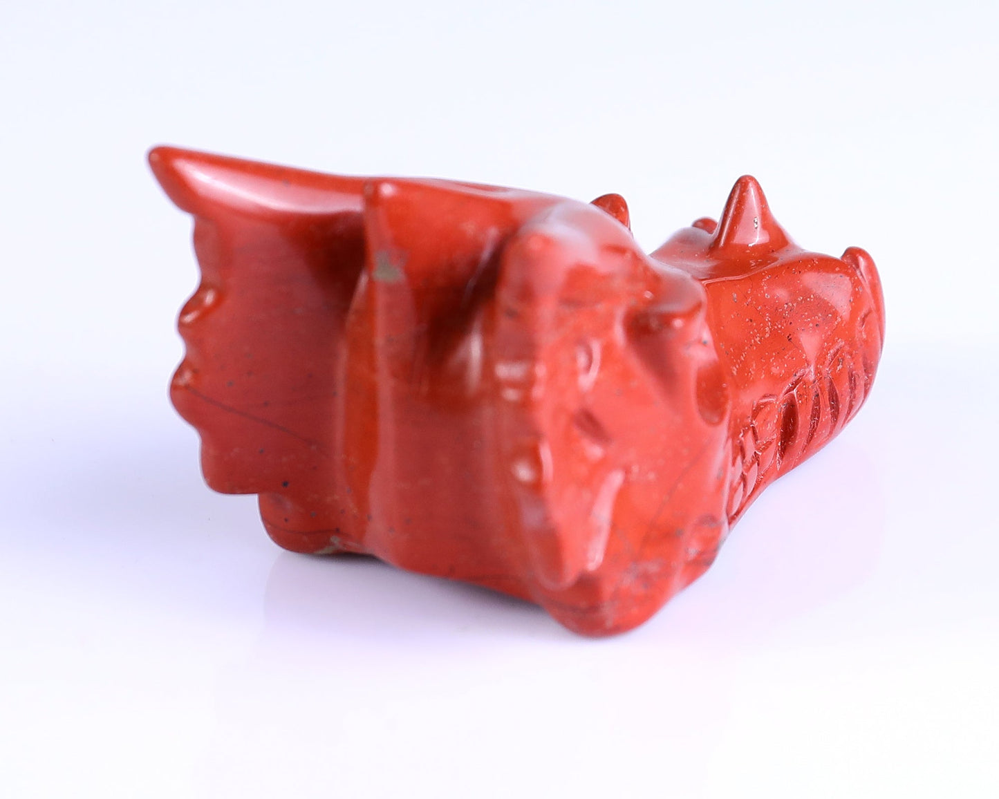 Nicedony 2.5" Red Jasper Hand Carved Crystal Dragon Skull Sculpture - View 4