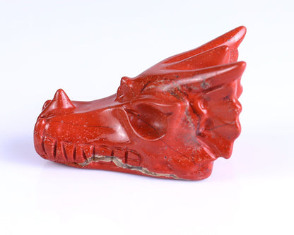 Nicedony 2.5" Red Jasper Hand Carved Crystal Dragon Skull Sculpture - View 7