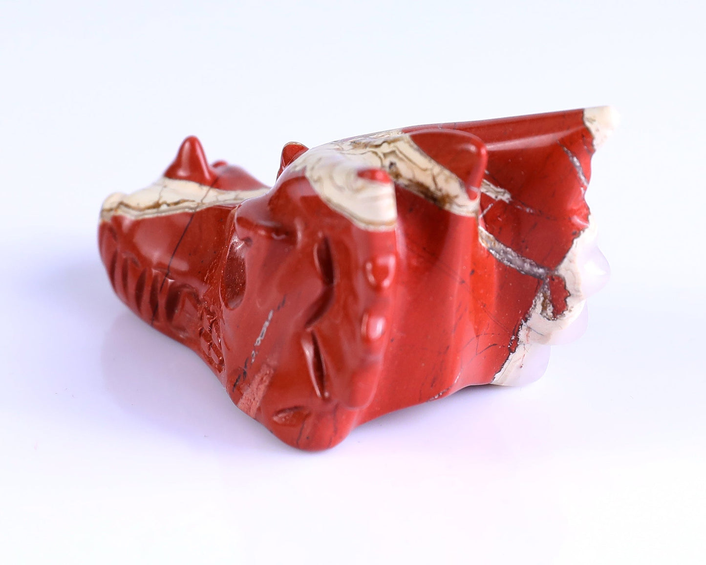 Nicedony 2.5" Red Jasper Hand Carved Crystal Dragon Skull Sculpture - View 7