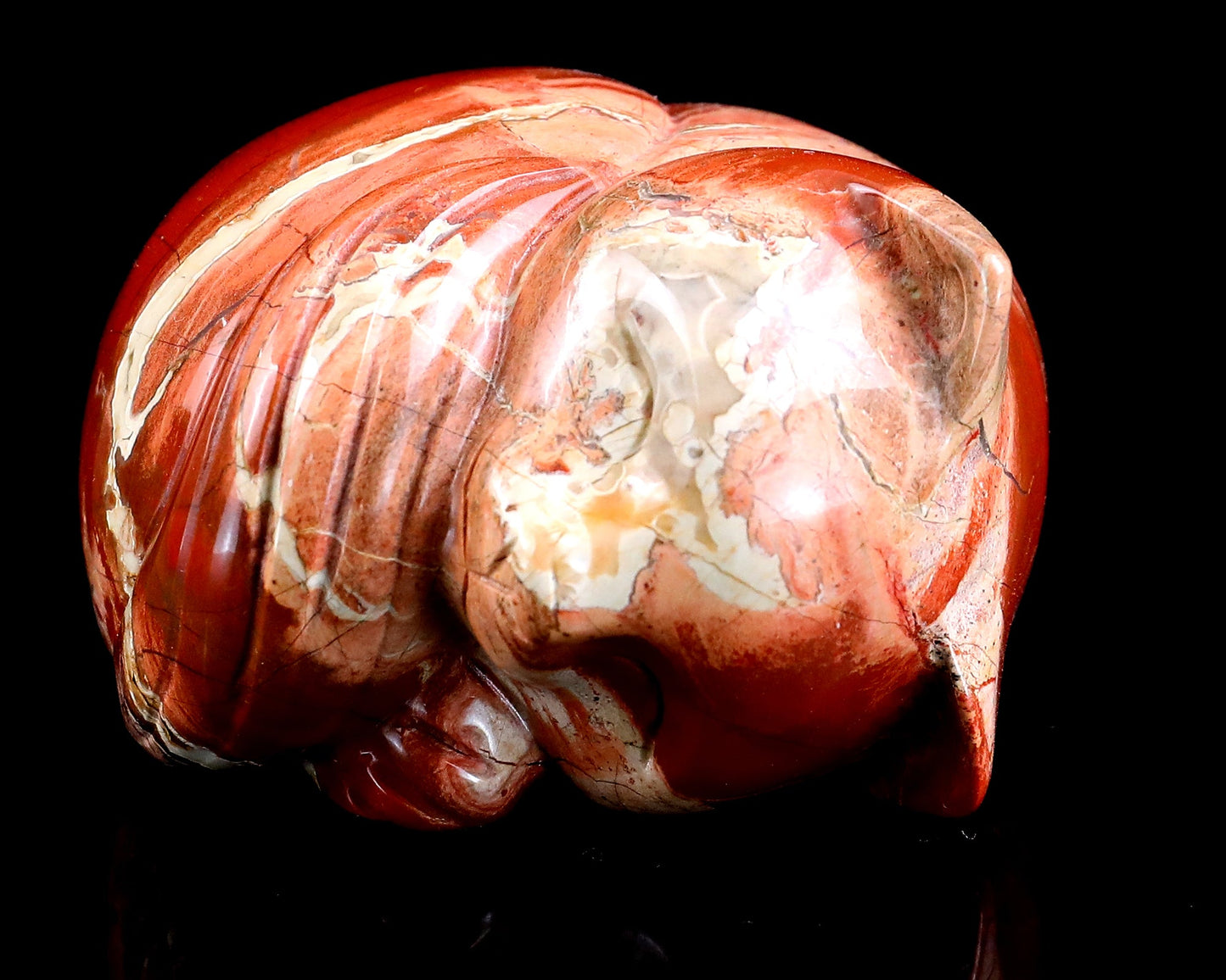 Nicedony 2.5" Red Jasper Hand Carved Crystal Sleepy Cat Sculpture - View 6
