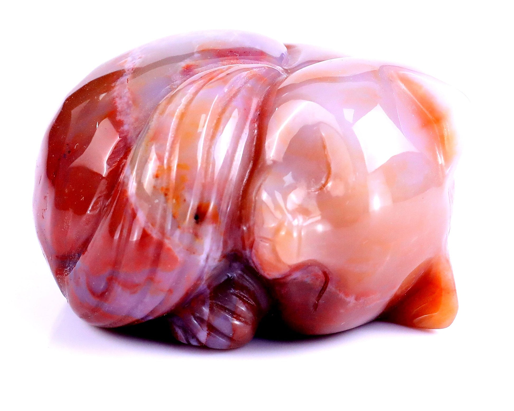 Nicedony 2.5" Red Jasper Hand Carved Crystal Sleepy Cat Sculpture - View 7