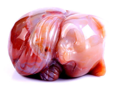 Nicedony 2.5" Red Jasper Hand Carved Crystal Sleepy Cat Sculpture - View 7