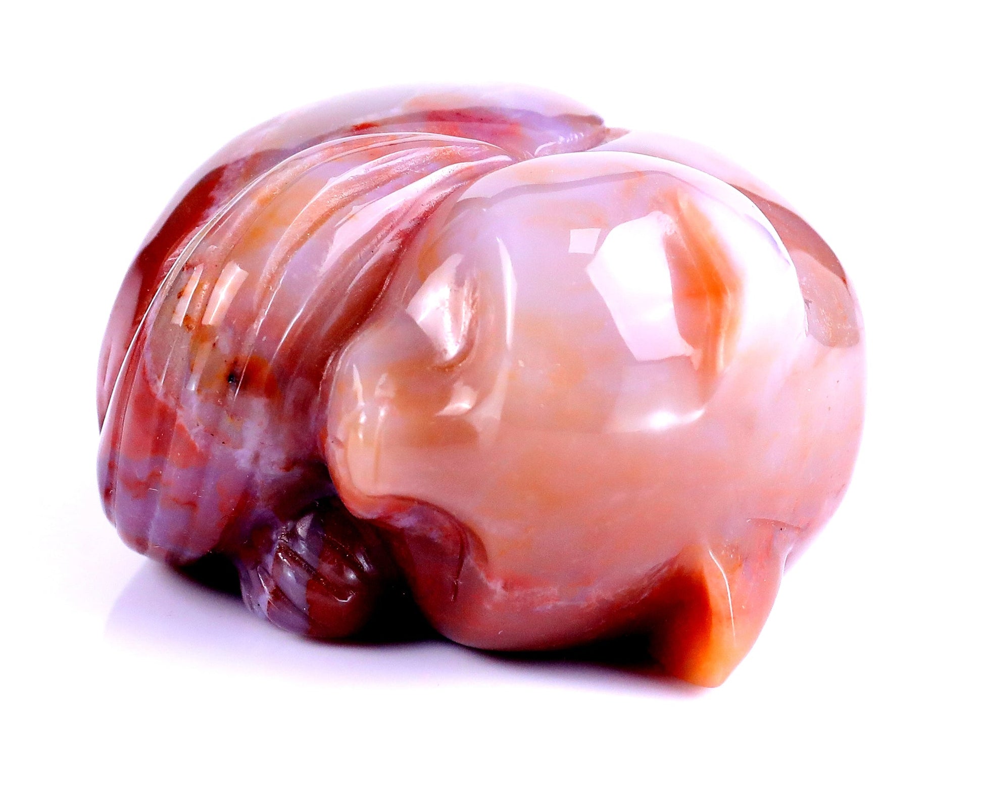 Nicedony 2.5" Red Jasper Hand Carved Crystal Sleepy Cat Sculpture - View 13