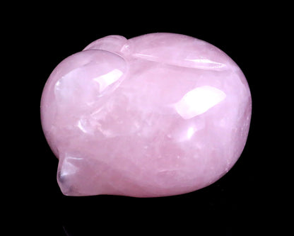 Nicedony 2.5" Rose Quartz Hand Carved Crystal Sleepy Cat Sculpture - View 6
