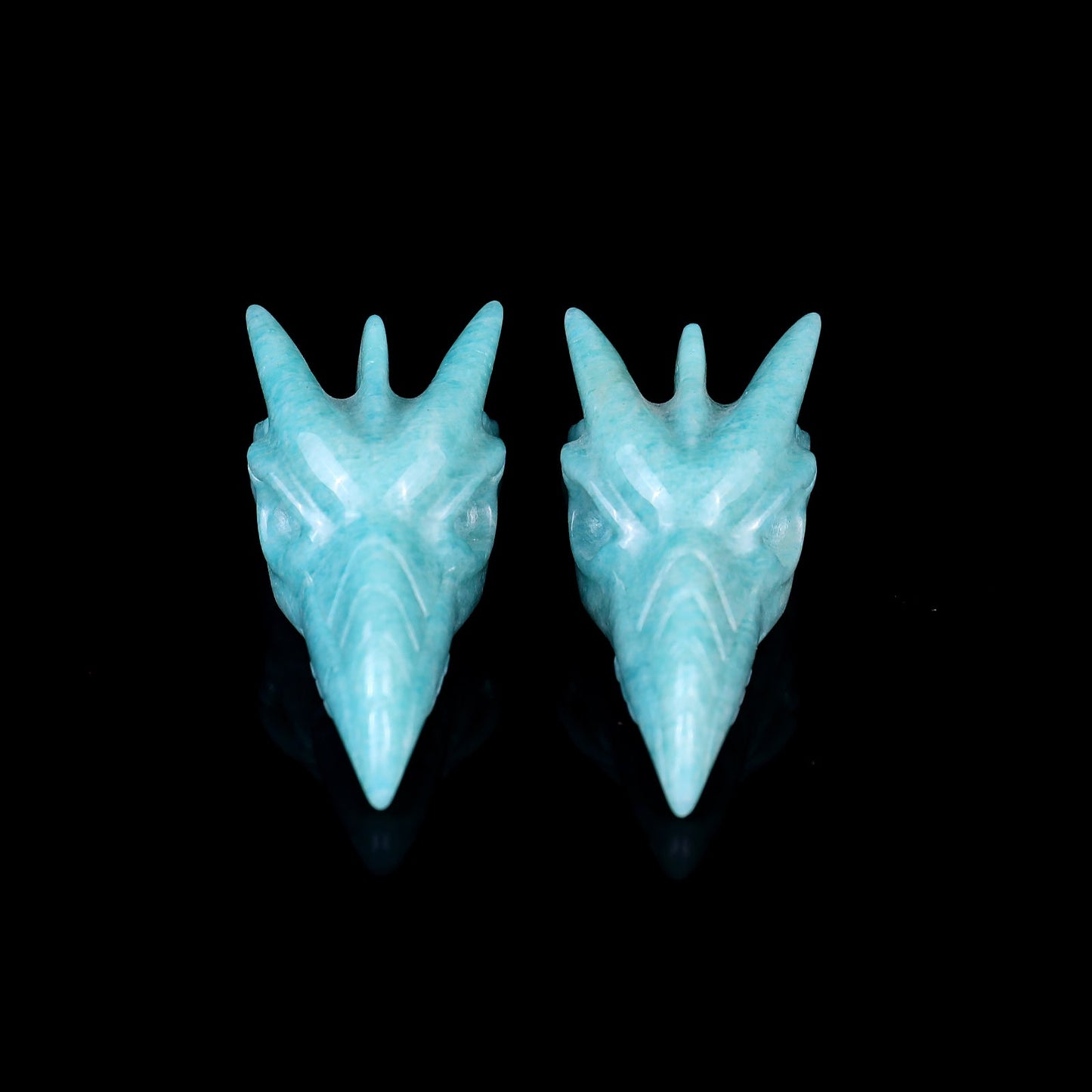 Nicedony 2.6" Amazonite Hand Carved Crystal Phoenix Skull Sculpture - View 2