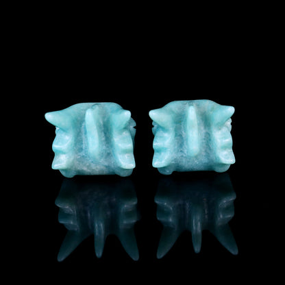 Nicedony 2.6" Amazonite Hand Carved Crystal Phoenix Skull Sculpture - View 6