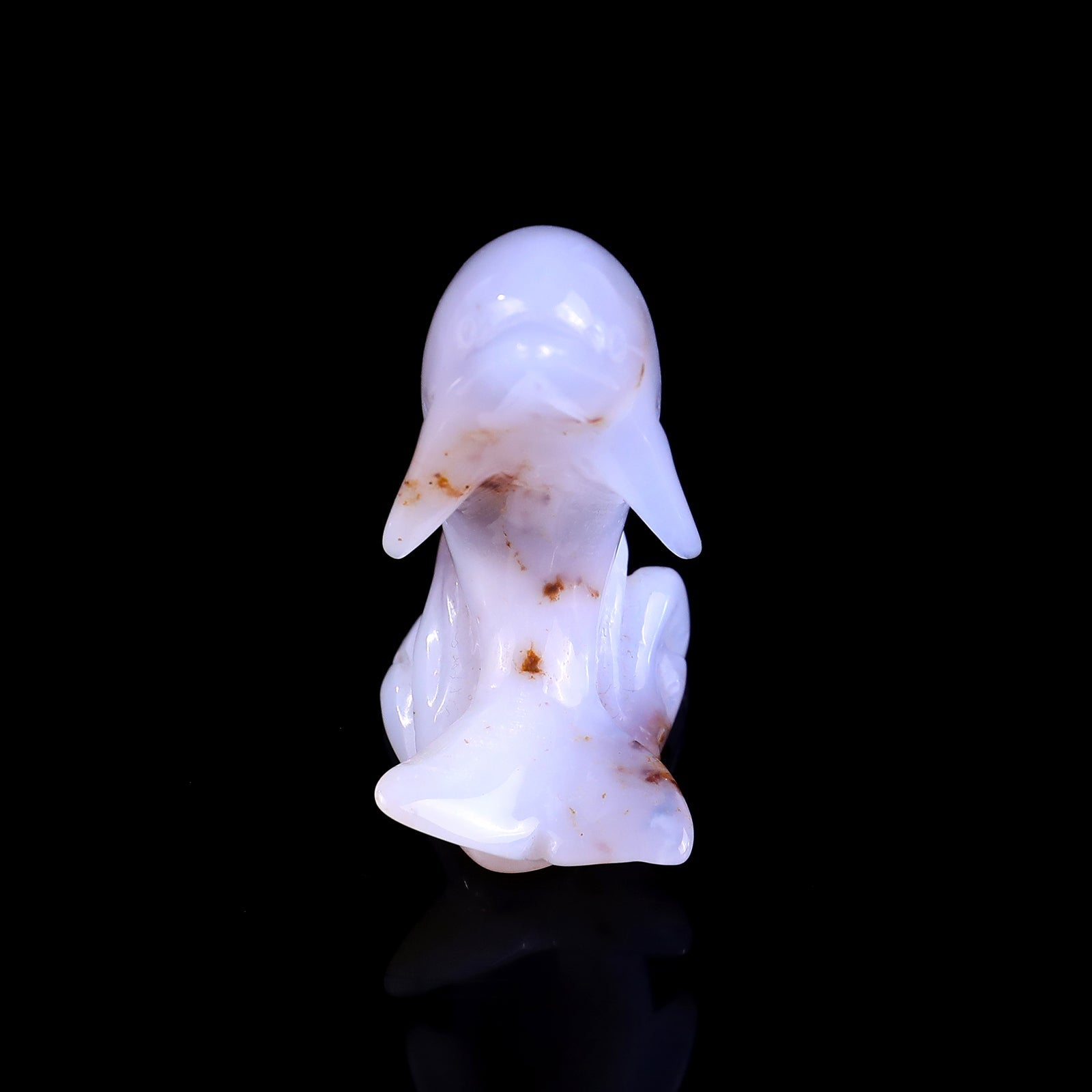 Nicedony 2.6" Blue Chalcedony Hand Carved Crystal Dolphin Sculpture - View 2