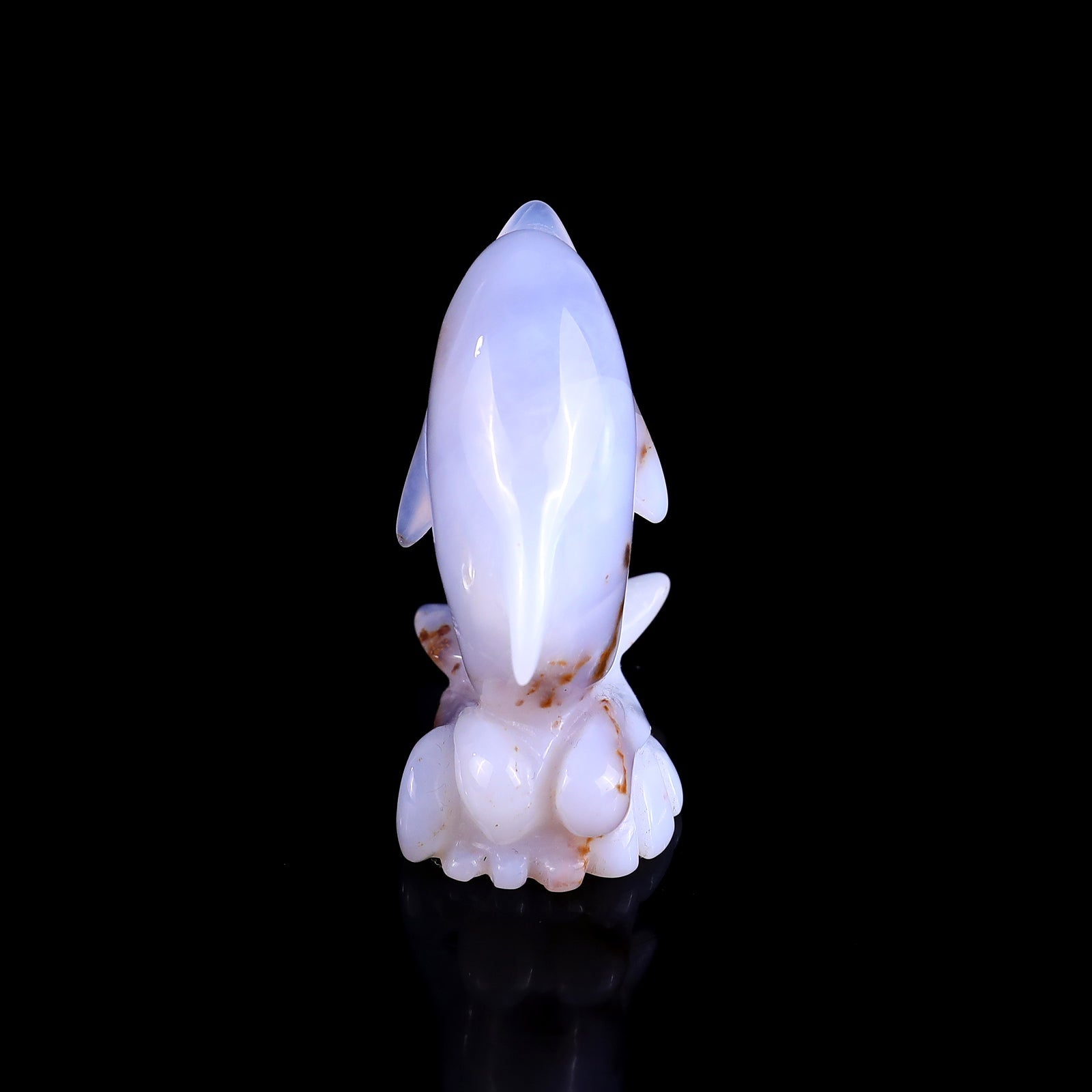 Nicedony 2.6" Blue Chalcedony Hand Carved Crystal Dolphin Sculpture - View 5