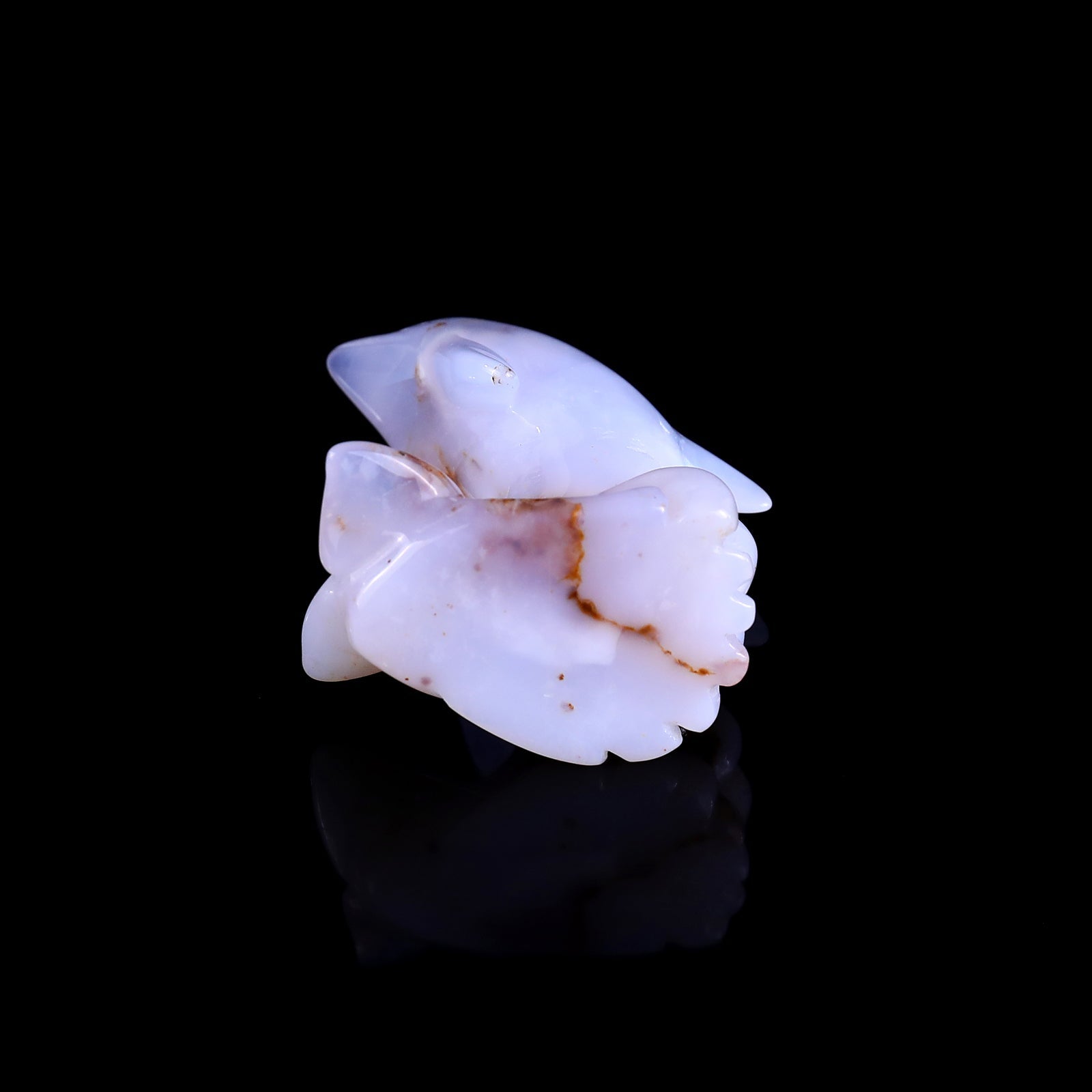 Nicedony 2.6" Blue Chalcedony Hand Carved Crystal Dolphin Sculpture - View 8