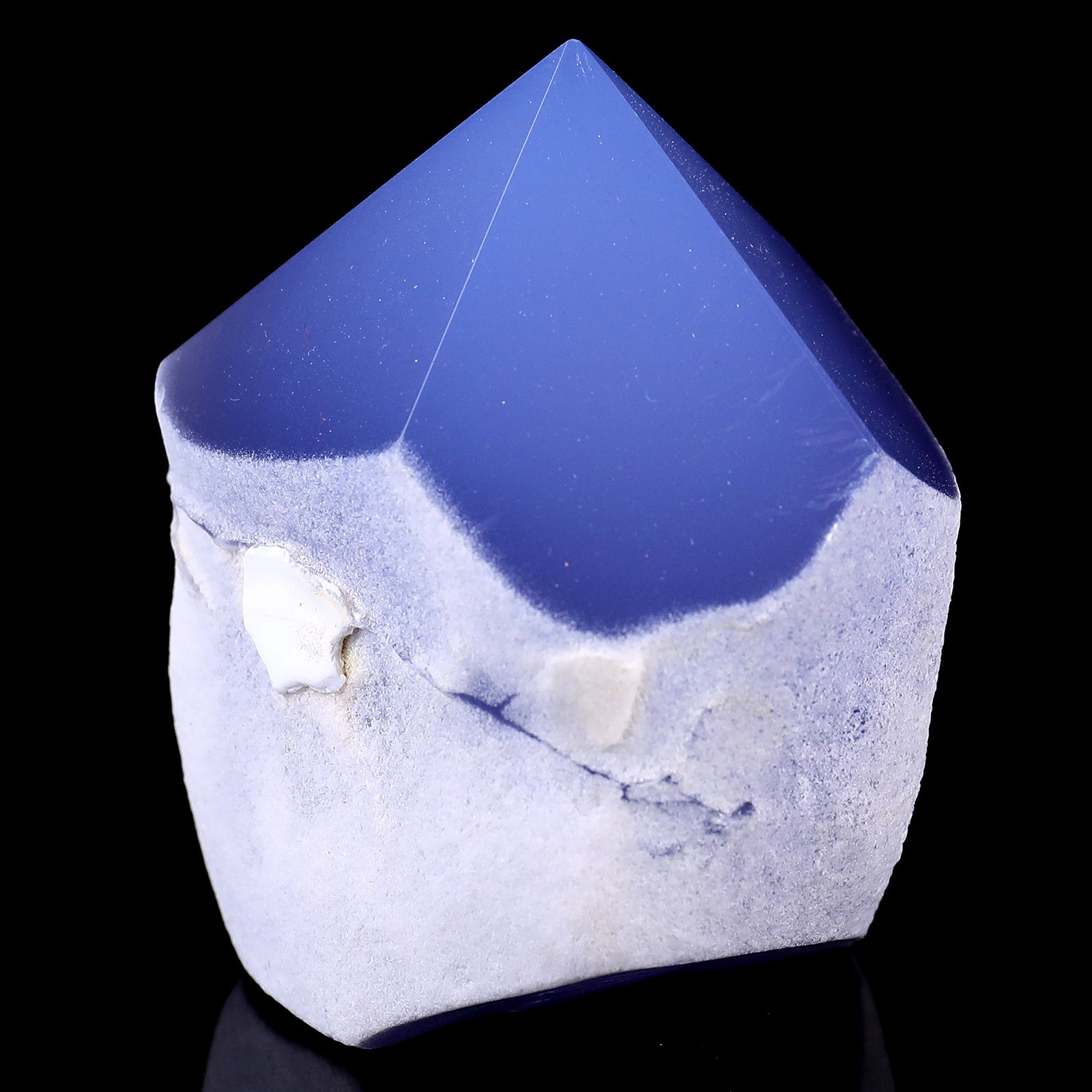 Nicedony 2.6" Blue Chalcedony Hand Carved Crystal Polished Point - View 2