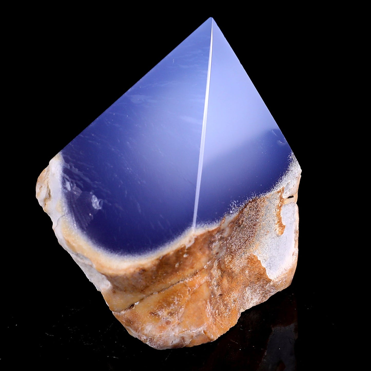 Nicedony 2.6" Blue Chalcedony Hand Carved Crystal Polished Point - View 3