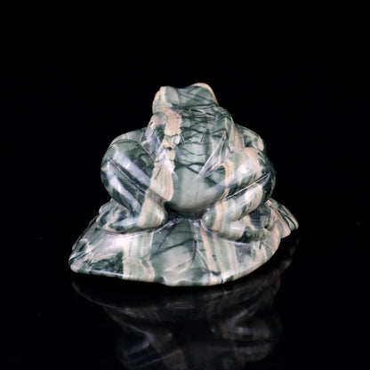 Nicedony 2.6" Jiulong Jade Hand Carved Crystal Frog Sculpture - View 5
