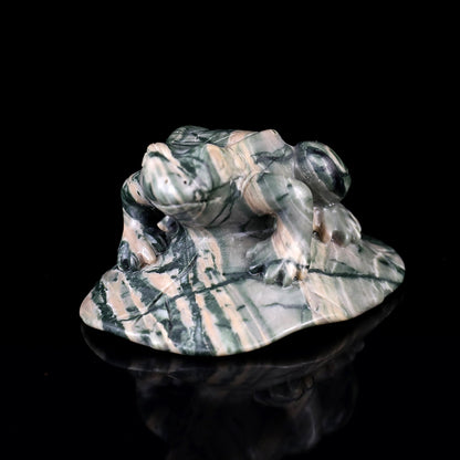 Nicedony 2.6" Jiulong Jade Hand Carved Crystal Frog Sculpture - View 3