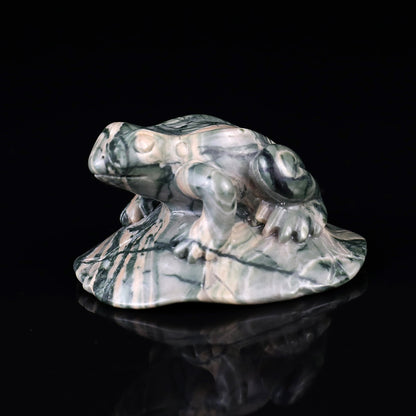 Nicedony 2.6" Jiulong Jade Hand Carved Crystal Frog Sculpture - View 7