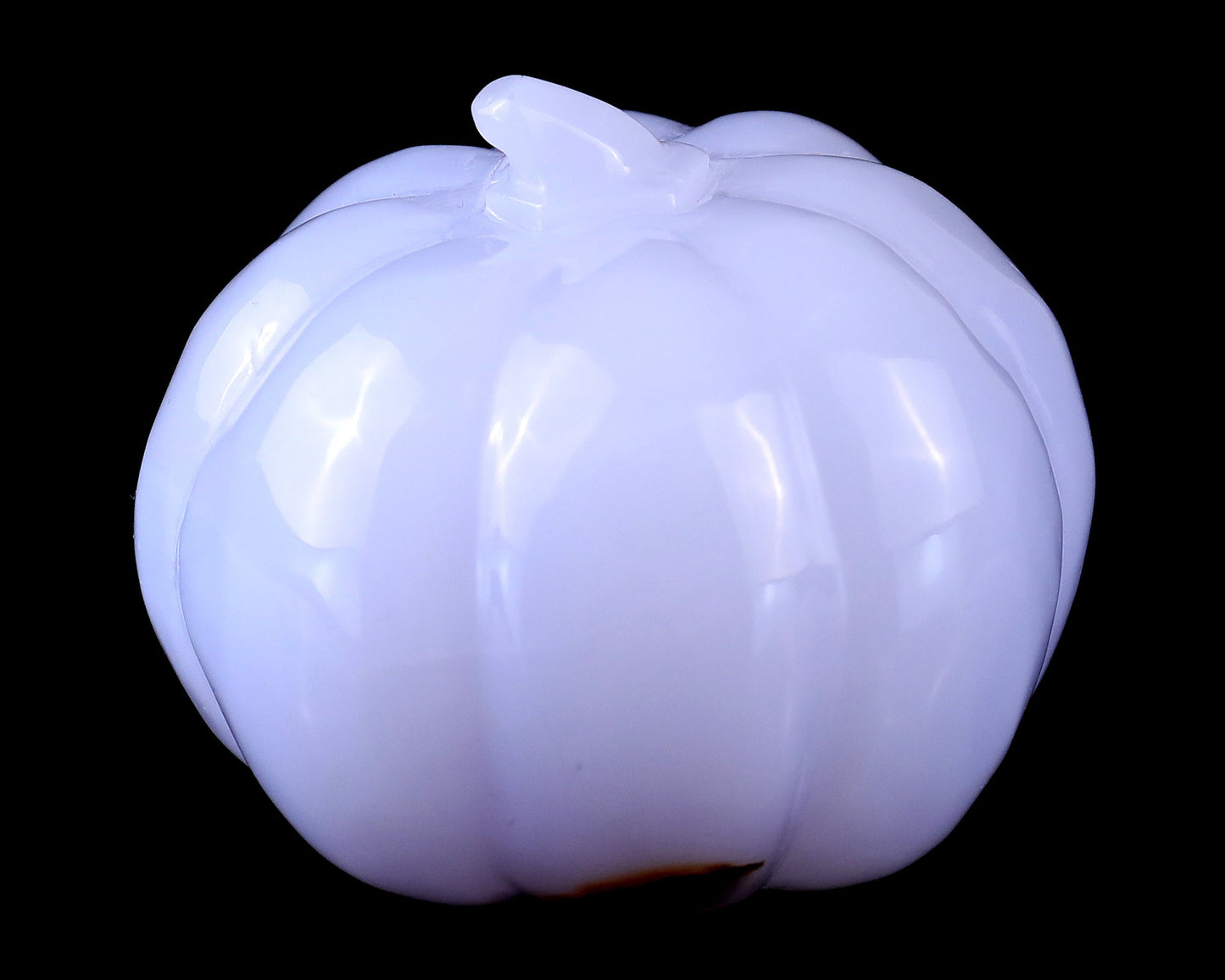Nicedony 2.6” Blue Chalcedony Hand Carved Crystal Pumpkin Sculpture - View 4