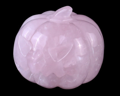 Nicedony 2.6” Rose Quartz Hand Carved Crystal Pumpkin Sculpture - View 7