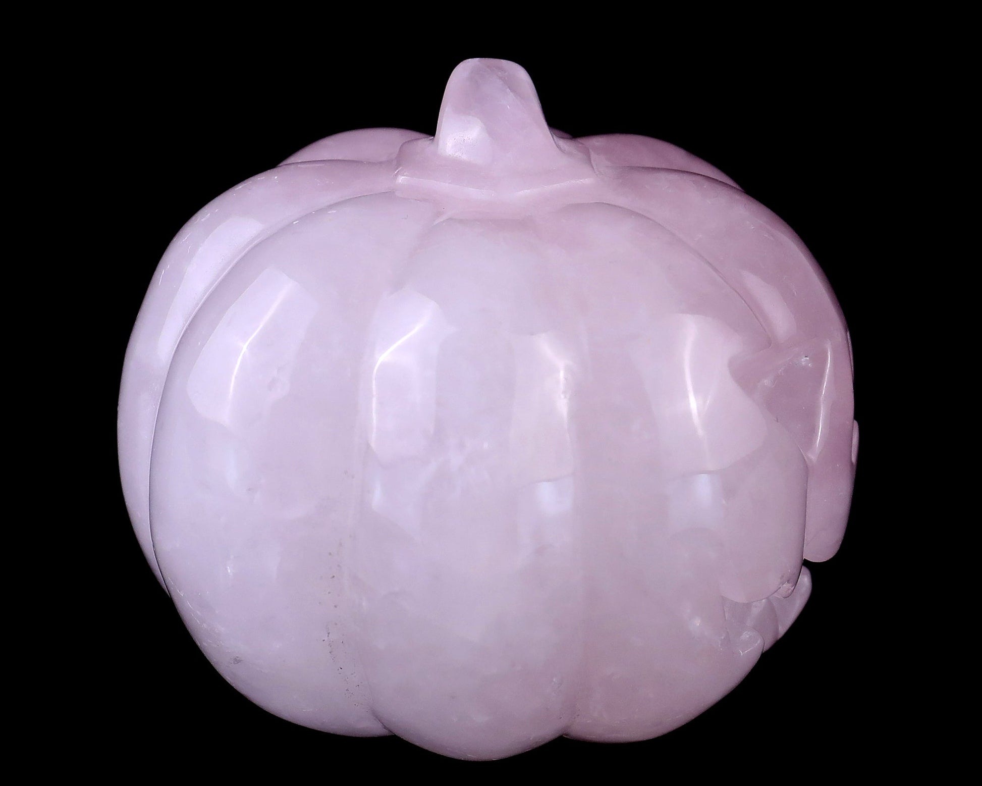 Nicedony 2.6” Rose Quartz Hand Carved Crystal Pumpkin Sculpture - View 4