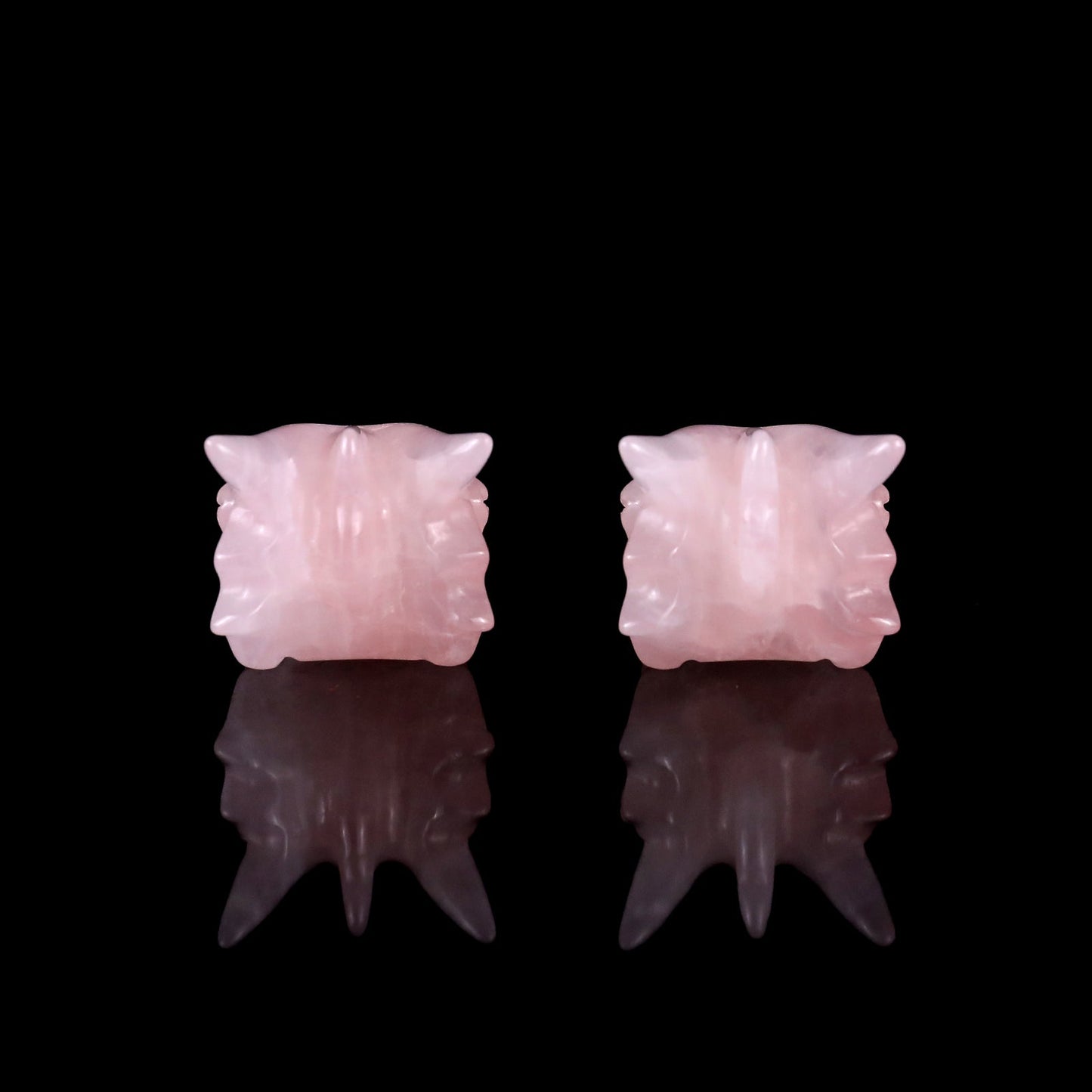 Nicedony 2.6" Rose Quartz Hand Carved Crystal Phoenix Skull Sculpture - View 7