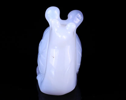 Nicedony 2.7" Blue Chalcedony Hand Carved Crystal Snail Sculpture - View 2