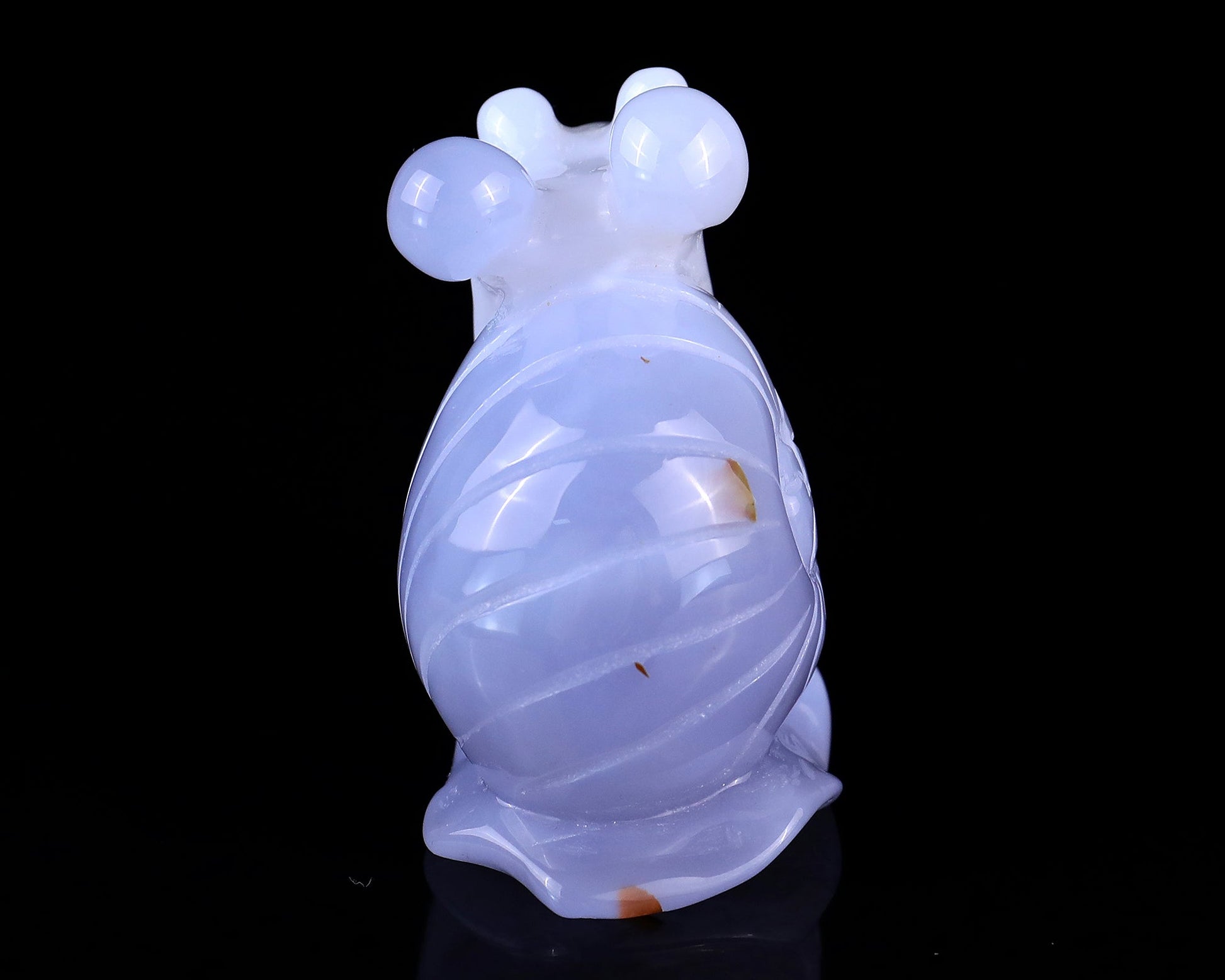 Nicedony 2.7" Blue Chalcedony Hand Carved Crystal Snail Sculpture - View 5