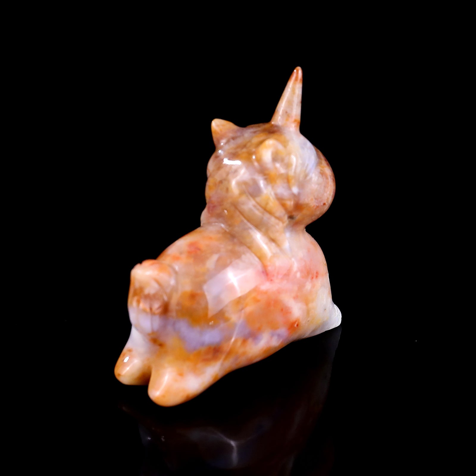 Nicedony 2.7" Chalcedony Hand Carved Crystal Unicorn Sculpture - View 4
