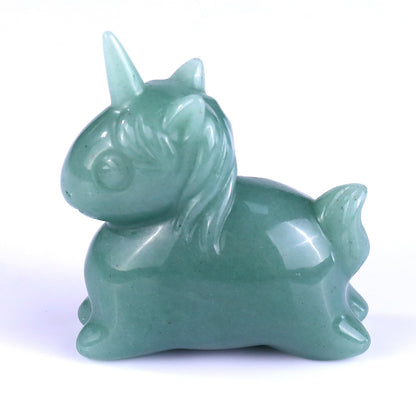 Nicedony 2.7" Green Aventurine Hand Carved Crystal Unicorn Sculpture - View 7
