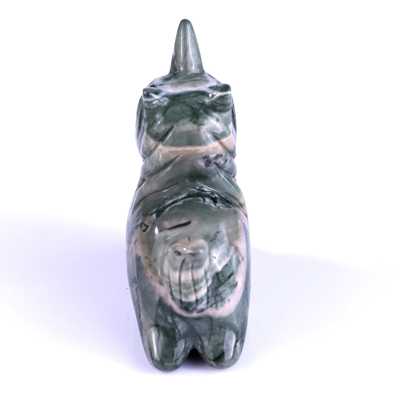 Nicedony 2.7" Jiulong Jade Hand Carved Crystal Unicorn Sculpture - View 5