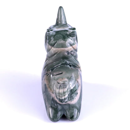 Nicedony 2.7" Jiulong Jade Hand Carved Crystal Unicorn Sculpture - View 5