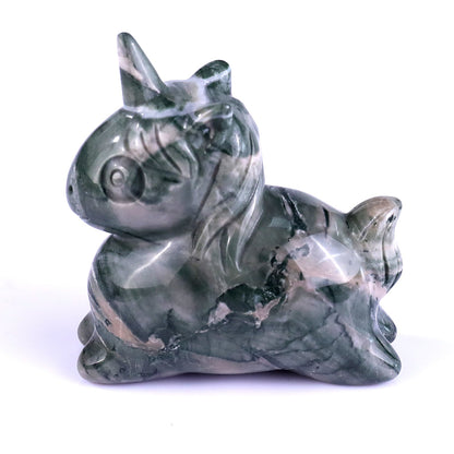 Nicedony 2.7" Jiulong Jade Hand Carved Crystal Unicorn Sculpture - View 7