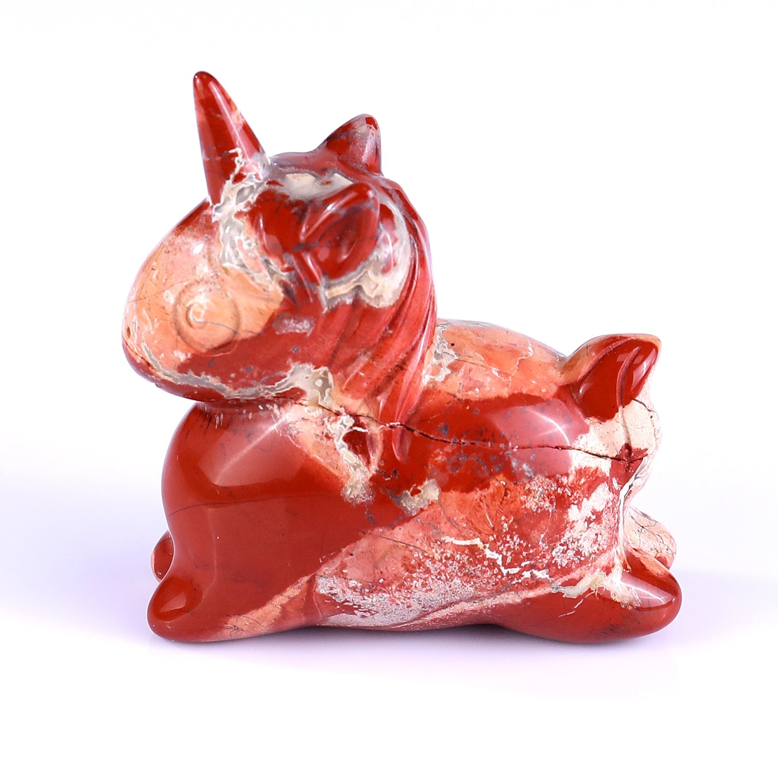 Nicedony 2.7" Red Jasper Hand Carved Crystal Unicorn Sculpture - View 7