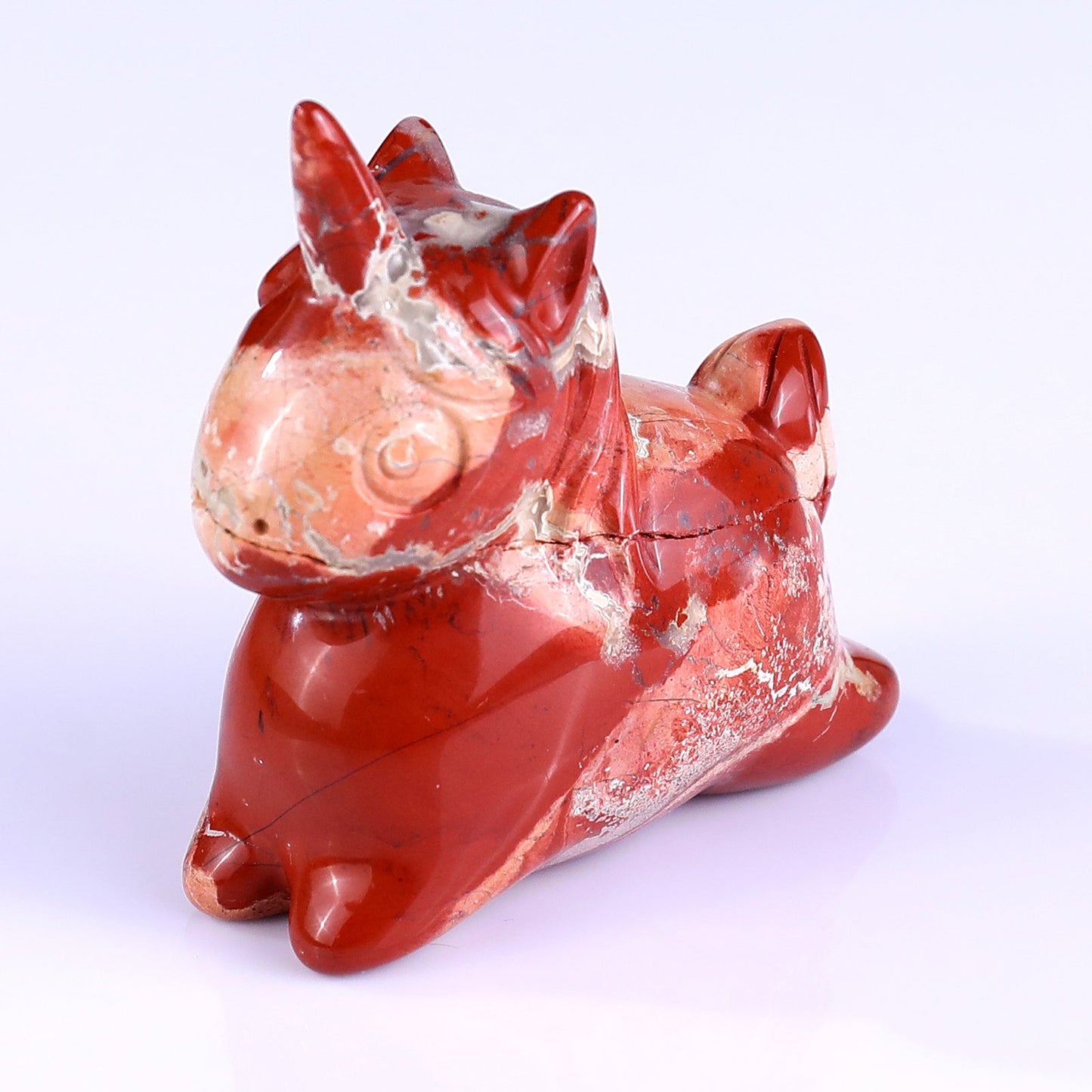 Nicedony 2.7" Red Jasper Hand Carved Crystal Unicorn Sculpture - View 9