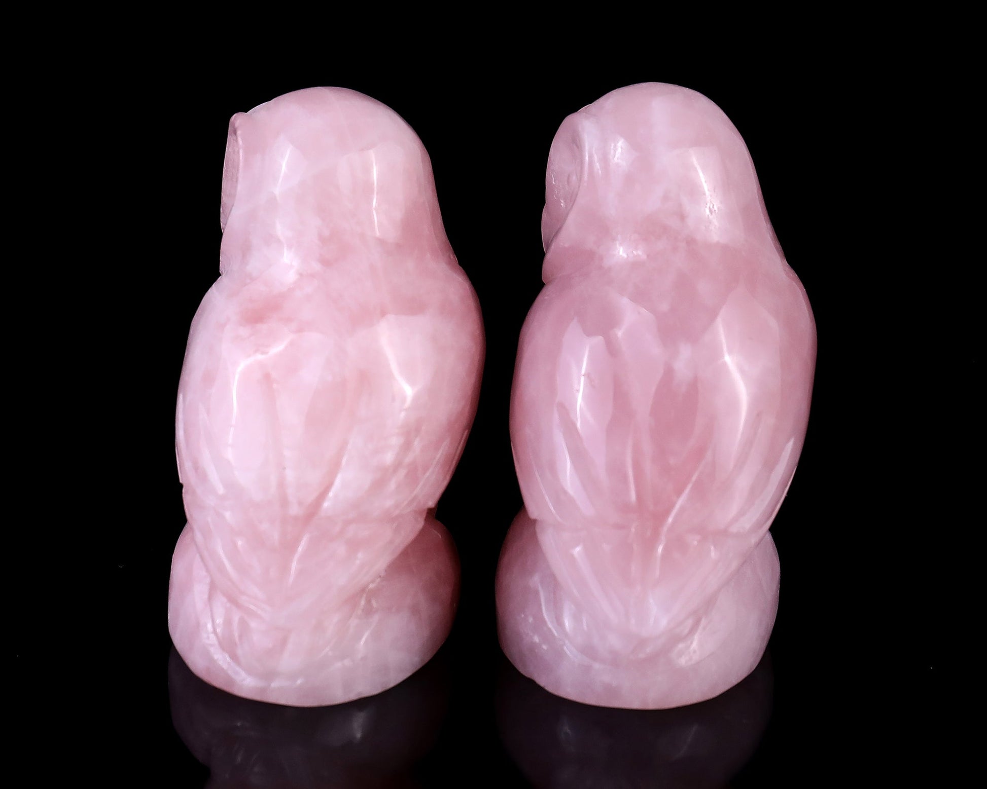 Nicedony 2.7" Rose Quartz Hand Carved Crystal Owl Sculpture - View 6