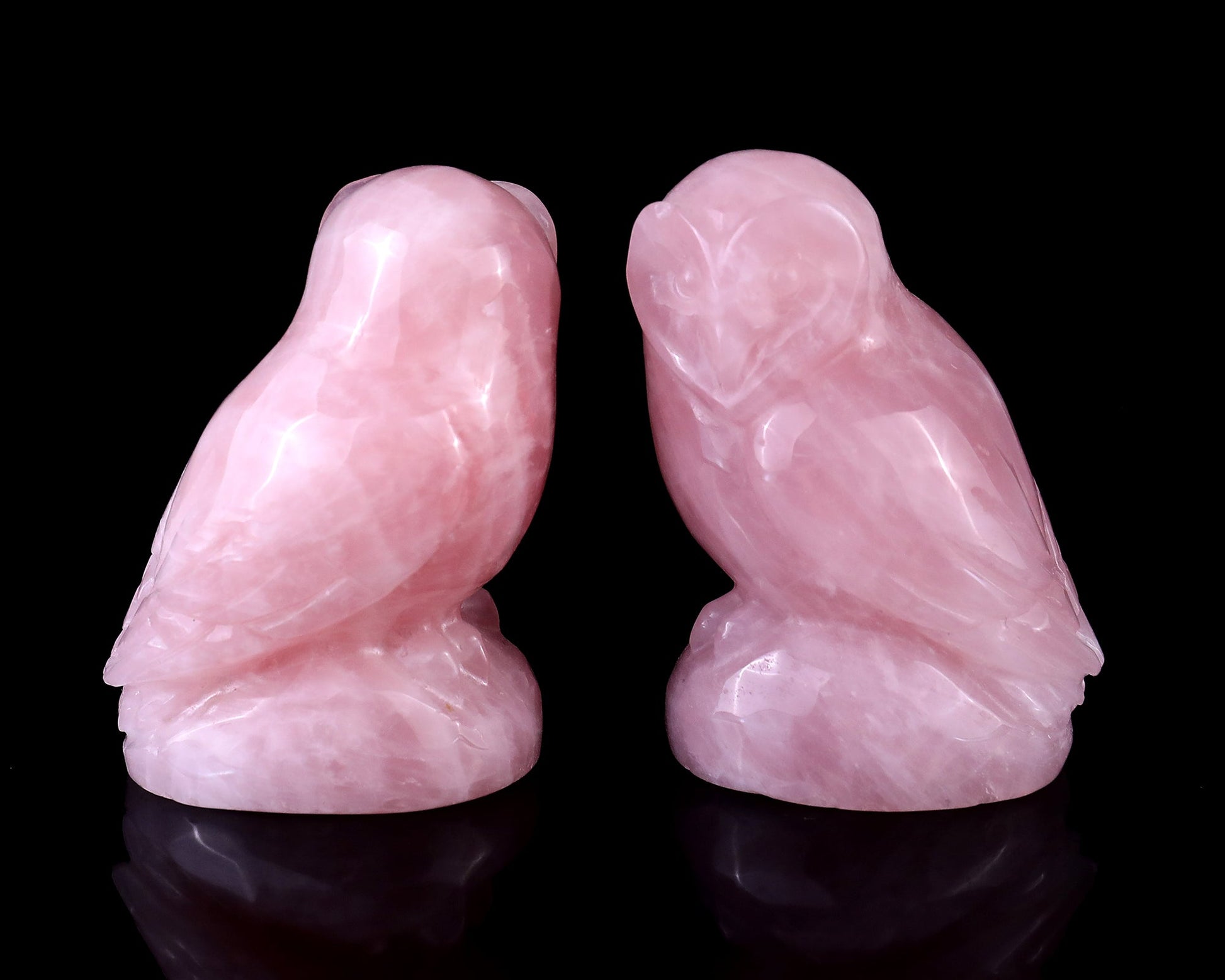 Nicedony 2.7" Rose Quartz Hand Carved Crystal Owl Sculpture - View 8