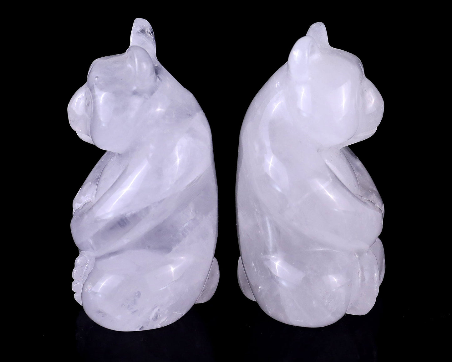 Nicedony 2.8" Angolan Quartz Hand Carved Crystal Panda Sculpture - View 4