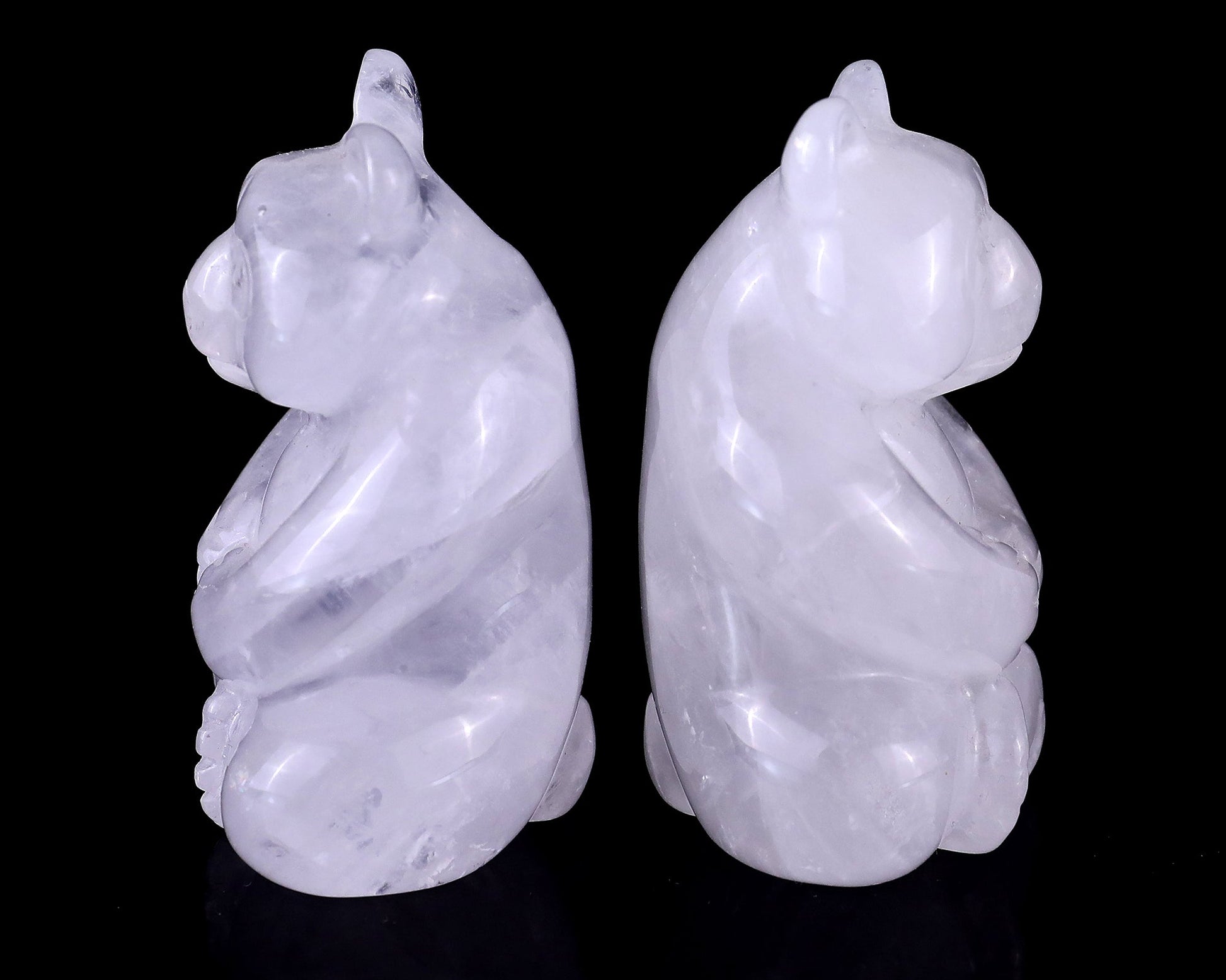 Nicedony 2.8" Angolan Quartz Hand Carved Crystal Panda Sculpture - View 4