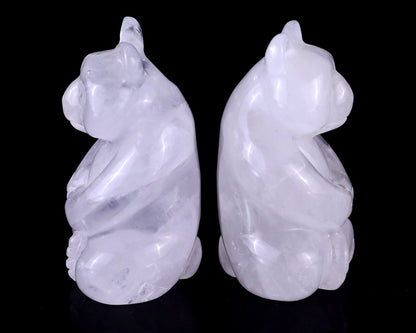 Nicedony 2.8" Angolan Quartz Hand Carved Crystal Panda Sculpture - View 4
