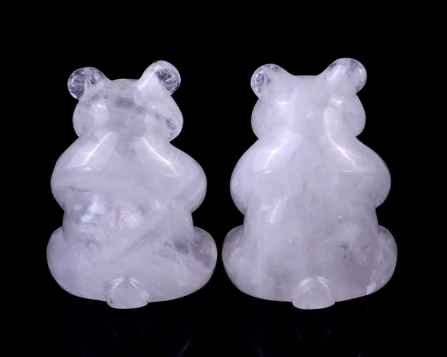 Nicedony 2.8" Angolan Quartz Hand Carved Crystal Panda Sculpture - View 5