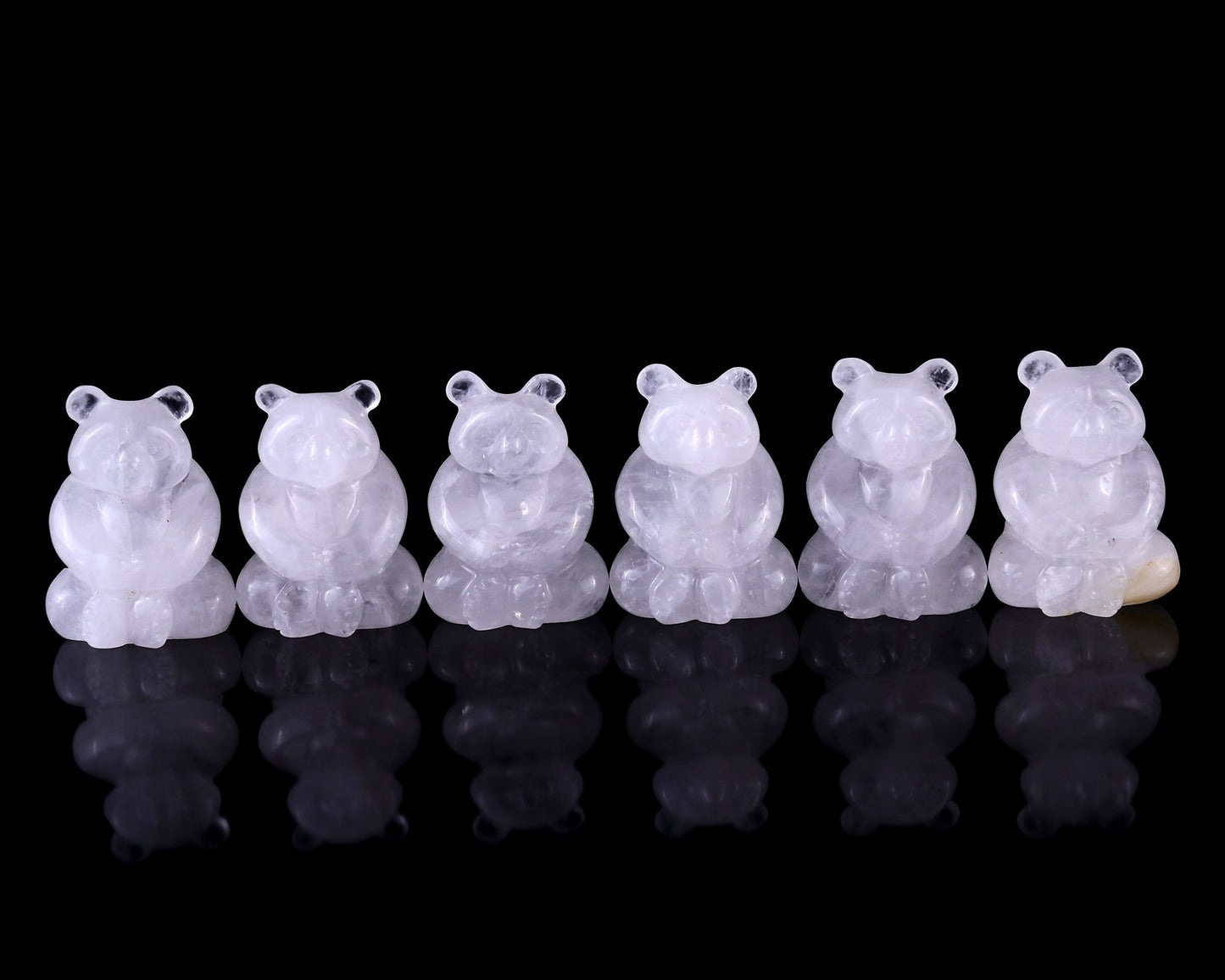 Nicedony 2.8" Angolan Quartz Hand Carved Crystal Panda Sculpture - View 7